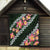 Green Polynesia Quilt Plumeria With Hibiscus Pattern Tropical Vibes