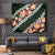 Green Polynesia Tapestry Plumeria With Hibiscus Pattern Tropical Vibes