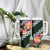 Green Polynesia Tumbler With Handle Plumeria With Hibiscus Pattern Tropical Vibes