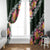 Green Polynesia Window Curtain Plumeria With Hibiscus Pattern Tropical Vibes