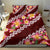 Oxblood Polynesia Bedding Set Plumeria With Hibiscus Pattern Tropical Vibes