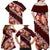 Oxblood Polynesia Family Matching Off Shoulder Maxi Dress and Hawaiian Shirt Plumeria With Hibiscus Pattern Tropical Vibes