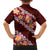 Oxblood Polynesia Family Matching Off Shoulder Short Dress and Hawaiian Shirt Plumeria With Hibiscus Pattern Tropical Vibes