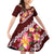 Oxblood Polynesia Family Matching Off Shoulder Short Dress and Hawaiian Shirt Plumeria With Hibiscus Pattern Tropical Vibes