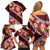 Oxblood Polynesia Family Matching Off Shoulder Short Dress and Hawaiian Shirt Plumeria With Hibiscus Pattern Tropical Vibes