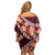 Oxblood Polynesia Family Matching Off Shoulder Short Dress and Hawaiian Shirt Plumeria With Hibiscus Pattern Tropical Vibes