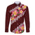 Oxblood Polynesia Family Matching Puletasi and Hawaiian Shirt Plumeria With Hibiscus Pattern Tropical Vibes