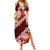 Oxblood Polynesia Family Matching Summer Maxi Dress and Hawaiian Shirt Plumeria With Hibiscus Pattern Tropical Vibes