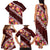 Oxblood Polynesia Family Matching Tank Maxi Dress and Hawaiian Shirt Plumeria With Hibiscus Pattern Tropical Vibes