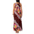 Oxblood Polynesia Family Matching Tank Maxi Dress and Hawaiian Shirt Plumeria With Hibiscus Pattern Tropical Vibes