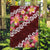 Oxblood Polynesia Garden Flag Plumeria With Hibiscus Pattern Tropical Vibes