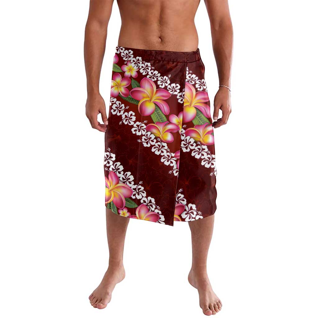 Oxblood Polynesia Lavalava Plumeria With Hibiscus Pattern Tropical Vibes