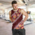 Oxblood Polynesia Men Tank Top Plumeria With Hibiscus Pattern Tropical Vibes