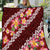 Oxblood Polynesia Quilt Plumeria With Hibiscus Pattern Tropical Vibes