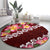 Oxblood Polynesia Round Carpet Plumeria With Hibiscus Pattern Tropical Vibes