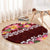 Oxblood Polynesia Round Carpet Plumeria With Hibiscus Pattern Tropical Vibes