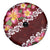 Oxblood Polynesia Spare Tire Cover Plumeria With Hibiscus Pattern Tropical Vibes