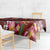 Oxblood Polynesia Tablecloth Plumeria With Hibiscus Pattern Tropical Vibes