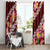 Oxblood Polynesia Window Curtain Plumeria With Hibiscus Pattern Tropical Vibes