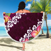 Pink Polynesia Beach Blanket Plumeria With Hibiscus Pattern Tropical Vibes LT14 - Polynesian Pride