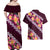 Pink Polynesia Couples Matching Off Shoulder Maxi Dress and Hawaiian Shirt Plumeria With Hibiscus Pattern Tropical Vibes