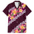 Pink Polynesia Family Matching Off The Shoulder Long Sleeve Dress and Hawaiian Shirt Plumeria With Hibiscus Pattern Tropical Vibes