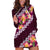 Pink Polynesia Hoodie Dress Plumeria With Hibiscus Pattern Tropical Vibes