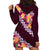 Pink Polynesia Hoodie Dress Plumeria With Hibiscus Pattern Tropical Vibes