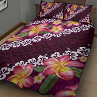 Pink Polynesia Quilt Bed Set Plumeria With Hibiscus Pattern Tropical Vibes LT14 - Polynesian Pride