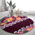 Pink Polynesia Round Carpet Plumeria With Hibiscus Pattern Tropical Vibes