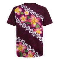 Pink Polynesia Rugby Jersey Plumeria With Hibiscus Pattern Tropical Vibes LT14 - Polynesian Pride