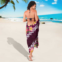 Pink Polynesia Sarong Plumeria With Hibiscus Pattern Tropical Vibes LT14 - Polynesian Pride