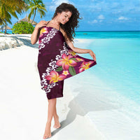 Pink Polynesia Sarong Plumeria With Hibiscus Pattern Tropical Vibes LT14 - Polynesian Pride