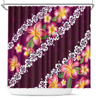 Pink Polynesia Shower Curtain Plumeria With Hibiscus Pattern Tropical Vibes LT14 Pink - Polynesian Pride