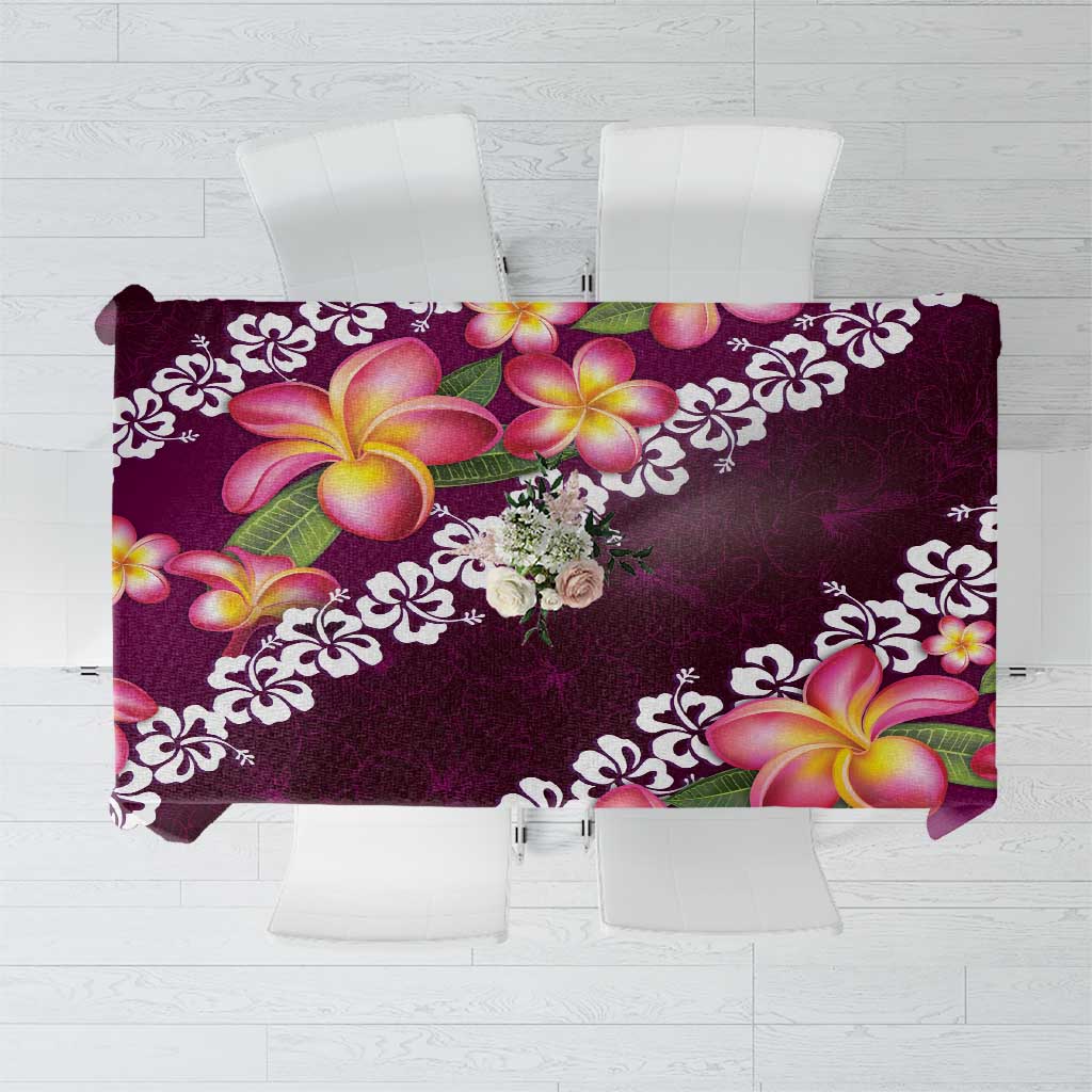 Pink Polynesia Tablecloth Plumeria With Hibiscus Pattern Tropical Vibes LT14 Pink - Polynesian Pride
