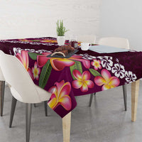 Pink Polynesia Tablecloth Plumeria With Hibiscus Pattern Tropical Vibes LT14 - Polynesian Pride