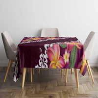 Pink Polynesia Tablecloth Plumeria With Hibiscus Pattern Tropical Vibes LT14 - Polynesian Pride