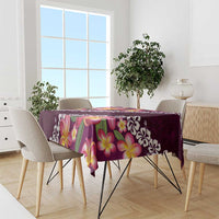 Pink Polynesia Tablecloth Plumeria With Hibiscus Pattern Tropical Vibes LT14 - Polynesian Pride