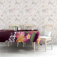 Pink Polynesia Tablecloth Plumeria With Hibiscus Pattern Tropical Vibes LT14 - Polynesian Pride