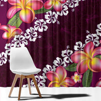 Pink Polynesia Window Curtain Plumeria With Hibiscus Pattern Tropical Vibes LT14 - Polynesian Pride