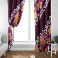 Pink Polynesia Window Curtain Plumeria With Hibiscus Pattern Tropical Vibes LT14 - Polynesian Pride