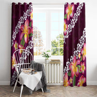 Pink Polynesia Window Curtain Plumeria With Hibiscus Pattern Tropical Vibes LT14 - Polynesian Pride