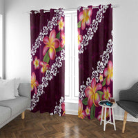 Pink Polynesia Window Curtain Plumeria With Hibiscus Pattern Tropical Vibes LT14 With Grommets Pink - Polynesian Pride