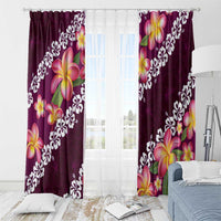 Pink Polynesia Window Curtain Plumeria With Hibiscus Pattern Tropical Vibes LT14 - Polynesian Pride