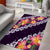 Purple Polynesia Area Rug Plumeria With Hibiscus Pattern Tropical Vibes