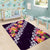 Purple Polynesia Area Rug Plumeria With Hibiscus Pattern Tropical Vibes