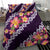 Purple Polynesia Bedding Set Plumeria With Hibiscus Pattern Tropical Vibes