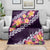 Purple Polynesia Blanket Plumeria With Hibiscus Pattern Tropical Vibes