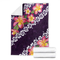 Purple Polynesia Blanket Plumeria With Hibiscus Pattern Tropical Vibes LT14 - Polynesian Pride