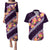 Purple Polynesia Couples Matching Puletasi and Hawaiian Shirt Plumeria With Hibiscus Pattern Tropical Vibes